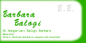 barbara balogi business card